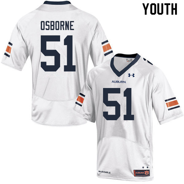Youth #51 Justin Osborne Auburn Tigers College Football Jerseys Sale-White